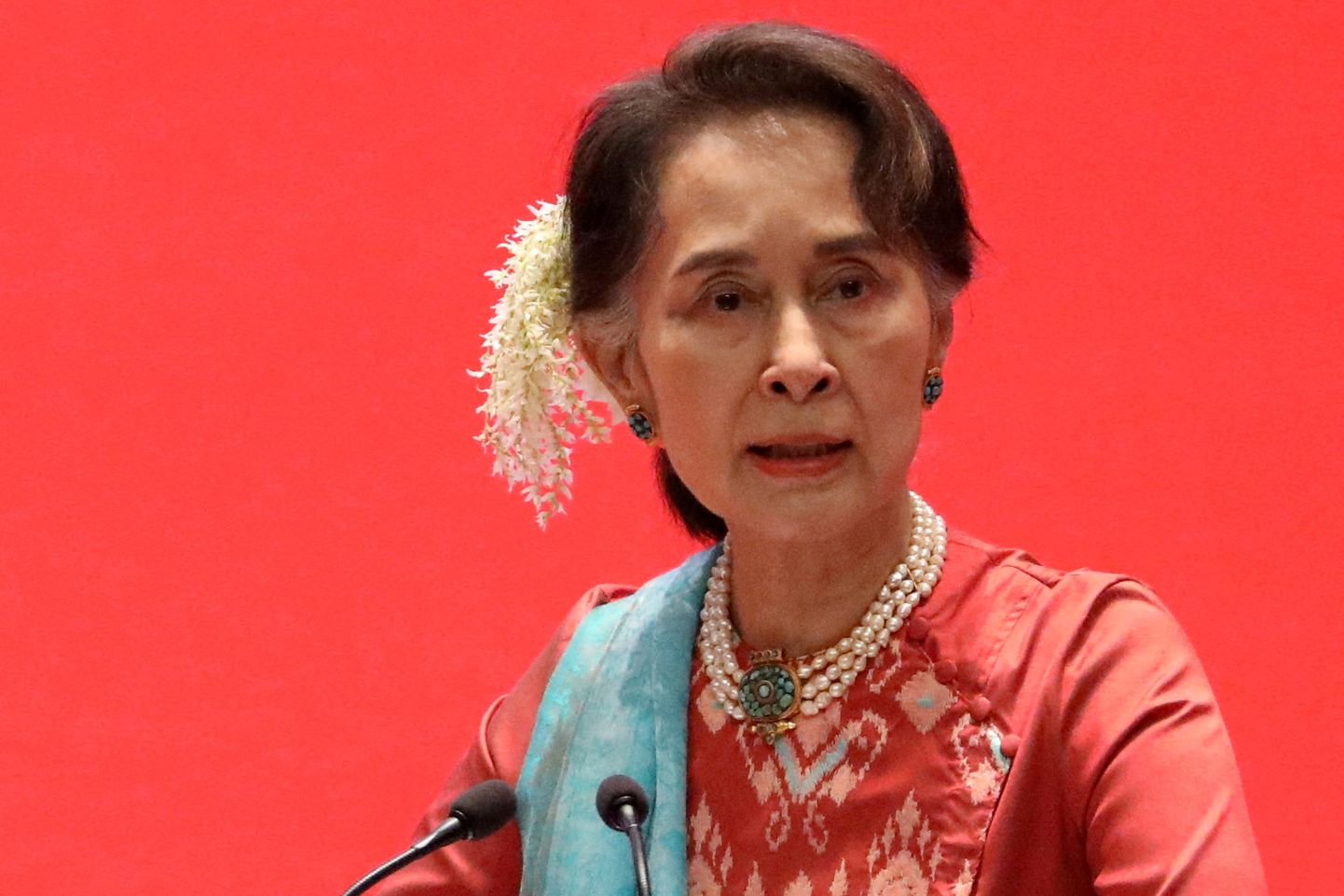 Mjanmas civilā līdere Auna Sana Su Či.