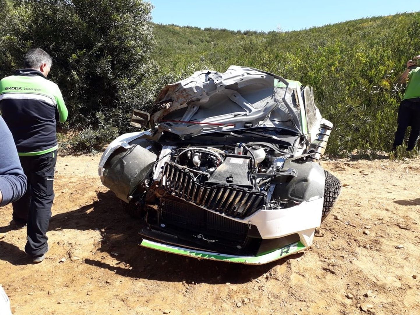 Jan Kopecky Škoda Fabia R5 pärast õnnetust.