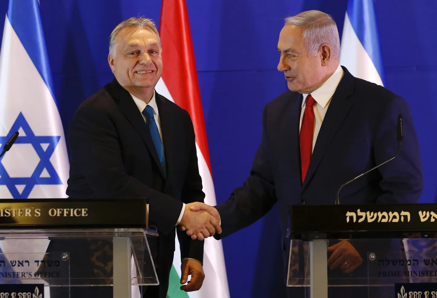 Ungari peaminister Viktor Orbán (vasakul) ja Iisraeli valitsusjuht Benjamin Netanyahu.