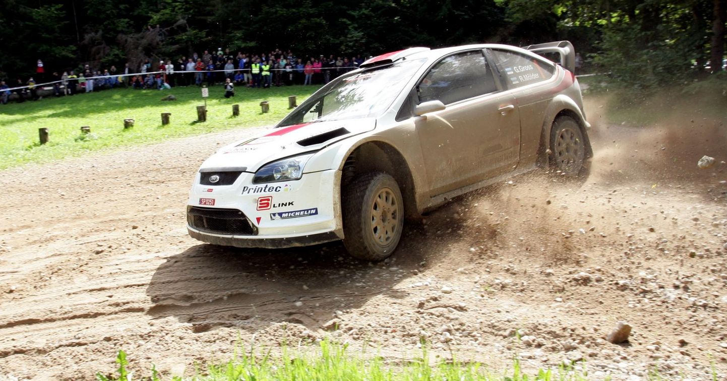 Georg Gross ja Raigo Mölder viis aastat tagasi Neeruti katsel (Ford Focus WRC).
