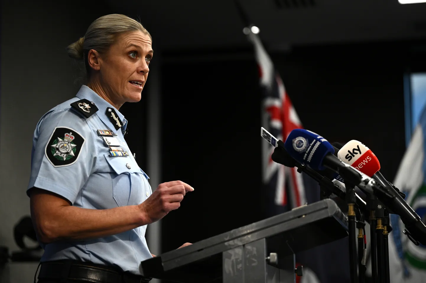 Austraalia politsei asekomissar Krissy Barrett pressikonverentsil.