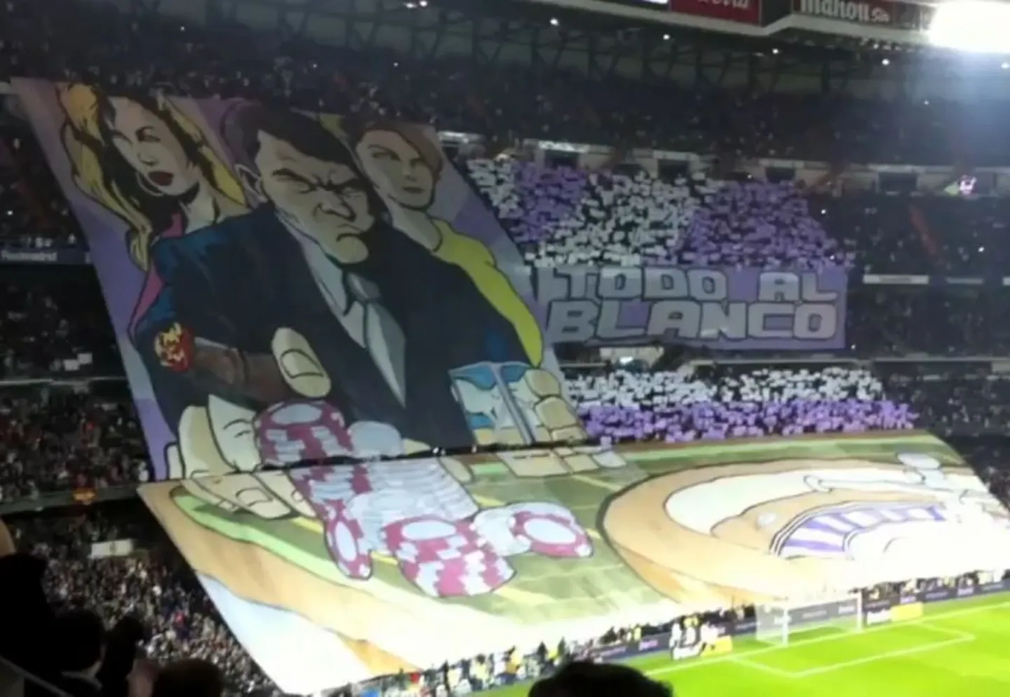 Баннер на матче "Реала".