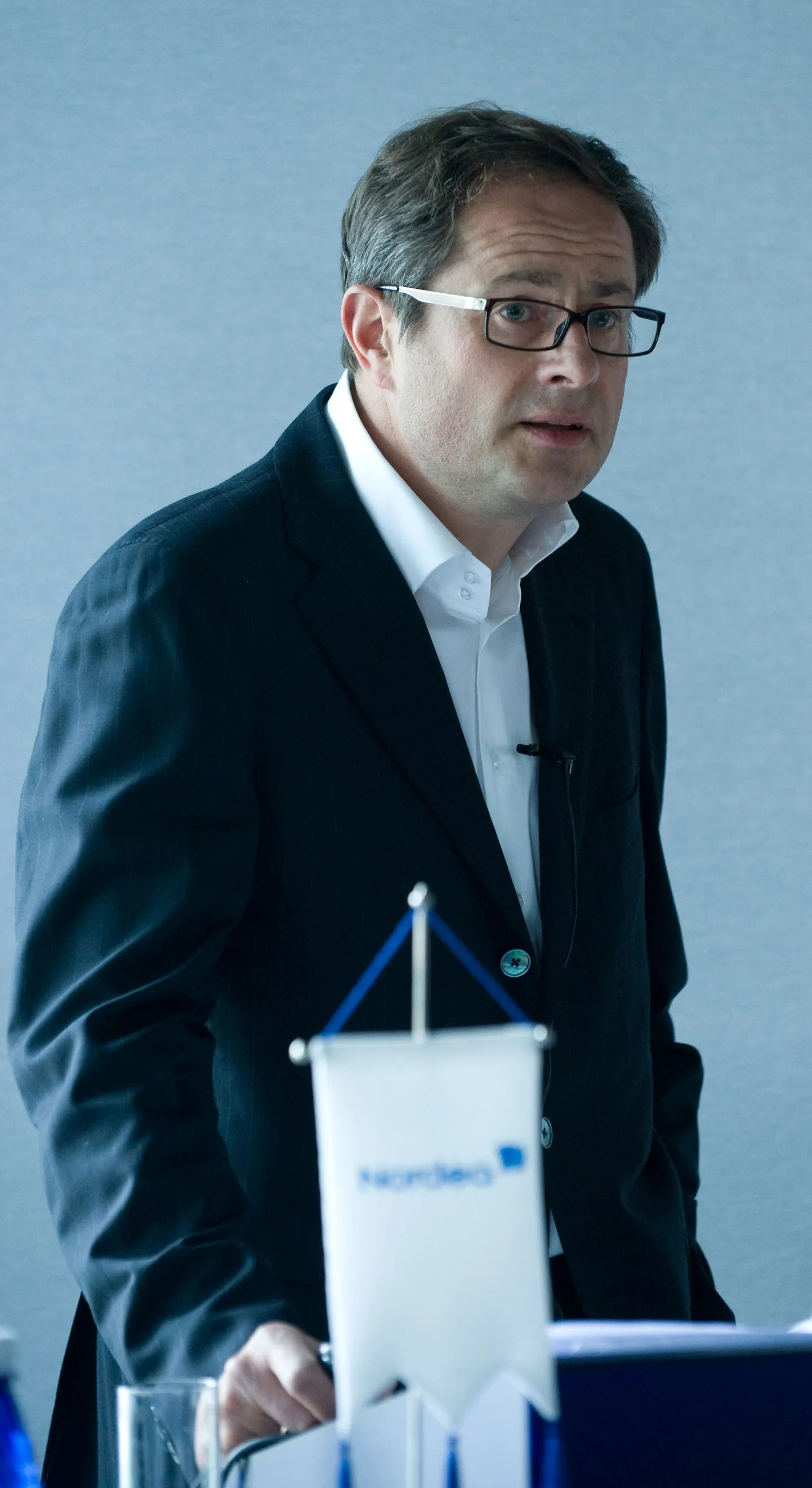 Jaanus Otsa Eesti kinnisvarafirmade liidu konverentsil.