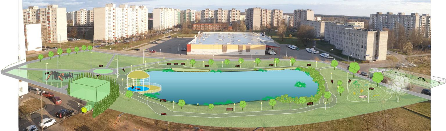 Sellisena peaks tulevikus nägema välja tiigiga Paju park, mis rajatakse Narvas suurte korterelamute naabrusesse Rakvere tänavale.