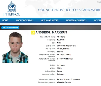 Markkust otsitakse ka rahvusvaheliselt Interpoli kaudu.