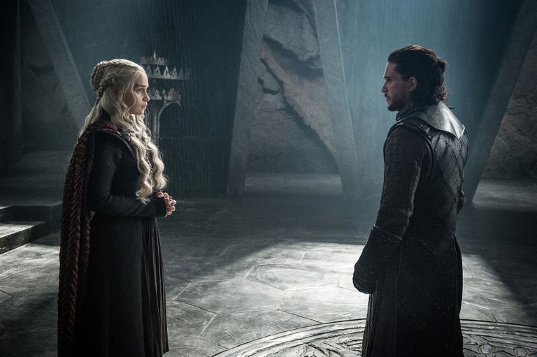 Kaader «Troonide mängu» seitsmendast hooajast. Pildil Daenerys Targaryen (Emilia Clarke) ja Jon Snow (Kit Harington)