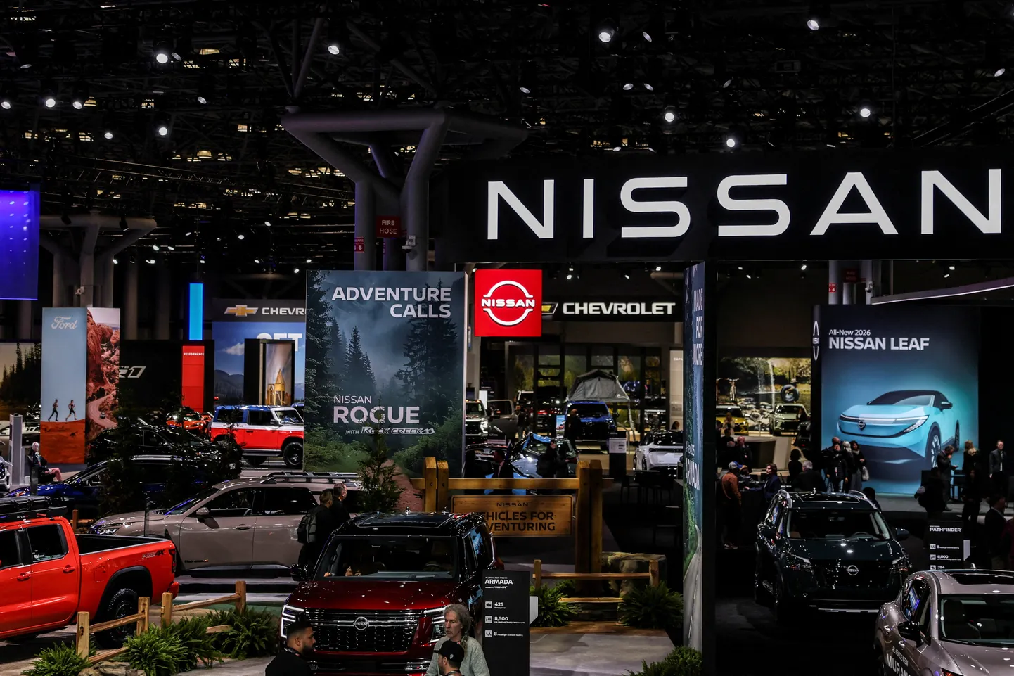 Nissan sõidukite väljapanek rahvusvahelisel autonäitusel New Yorgis, USA-s, 16. aprillil 2025.