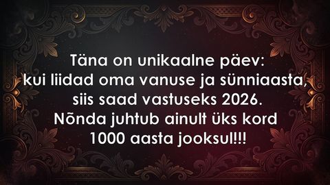 Täna on unikaalne päev!