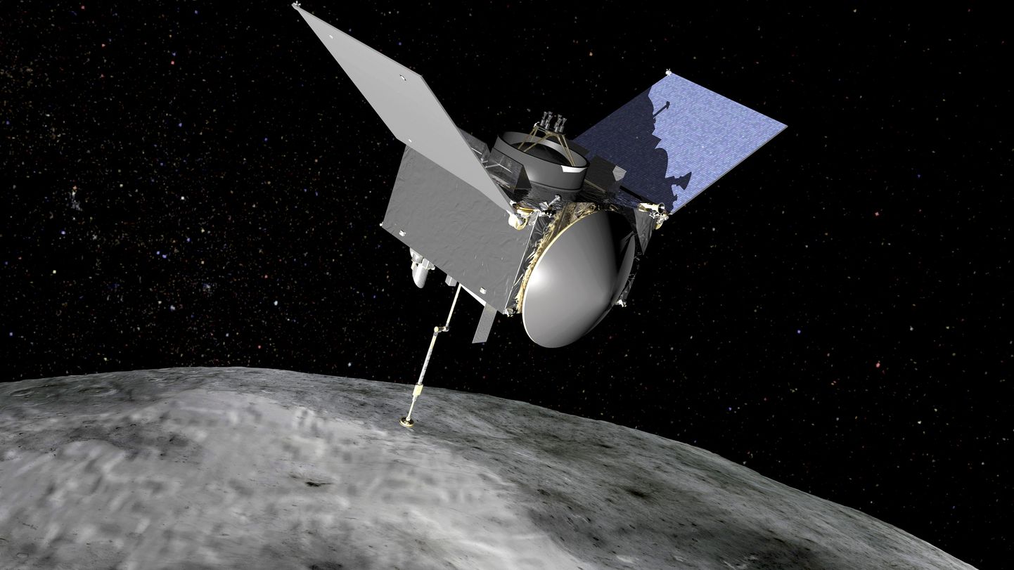 Illustratsioon OSIRIS-Rexist asteroidi juures