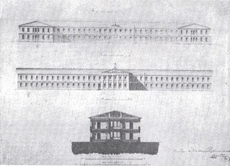 Rīgas kara hospitāļa ēkas projekts 1830. gadā