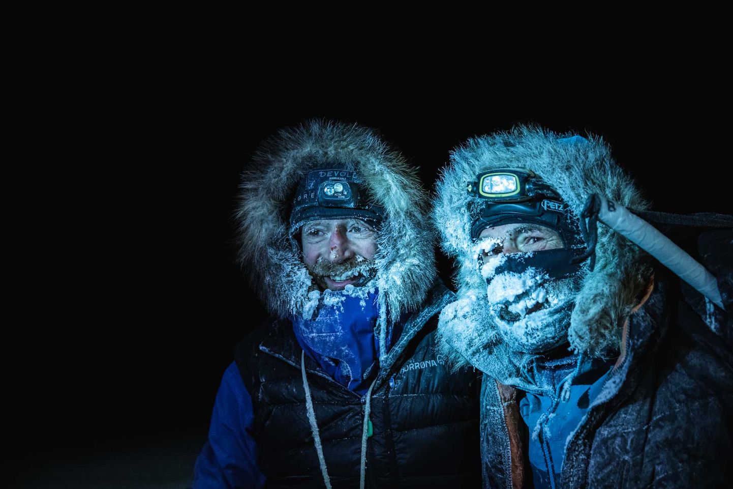 Polaarseiklejad Mike Horn ja Borge Ousland (vasakul) 8. detsembrill 2019 enne jäämurdja Lance pardale minemist