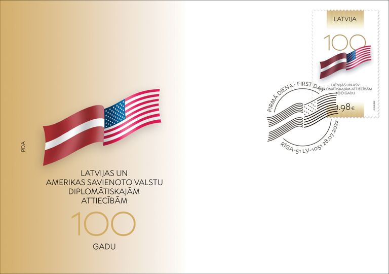 Aploksne par godu Latvijas un ASV diplomātisko attiecību simtgadei