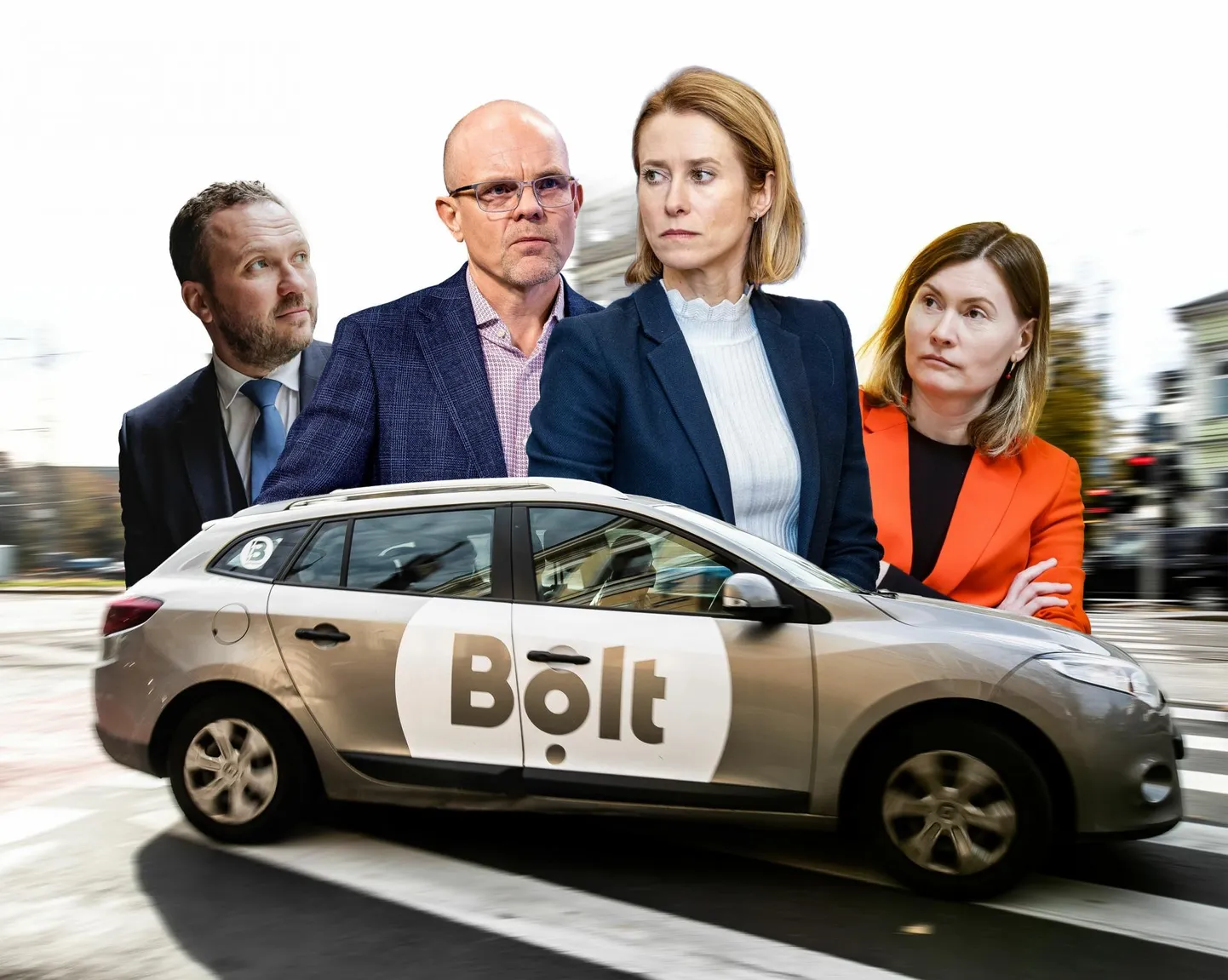 Üldsuse eest varju jäänud kriisi keskmeks oli Euroopas aetav nn Bolti direktiiv. Vasakult Margus Tsahkna, Tiit Riisalo, Kaja Kallas ja Riina Sikkut.
