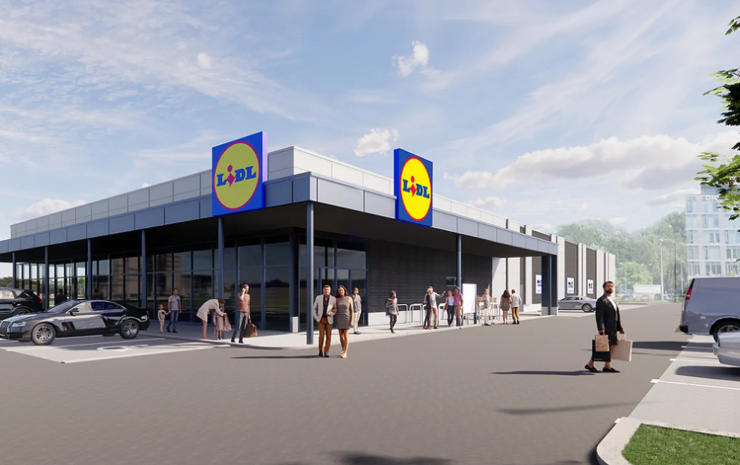 Новый магазин Lidl на Саркандаугаве