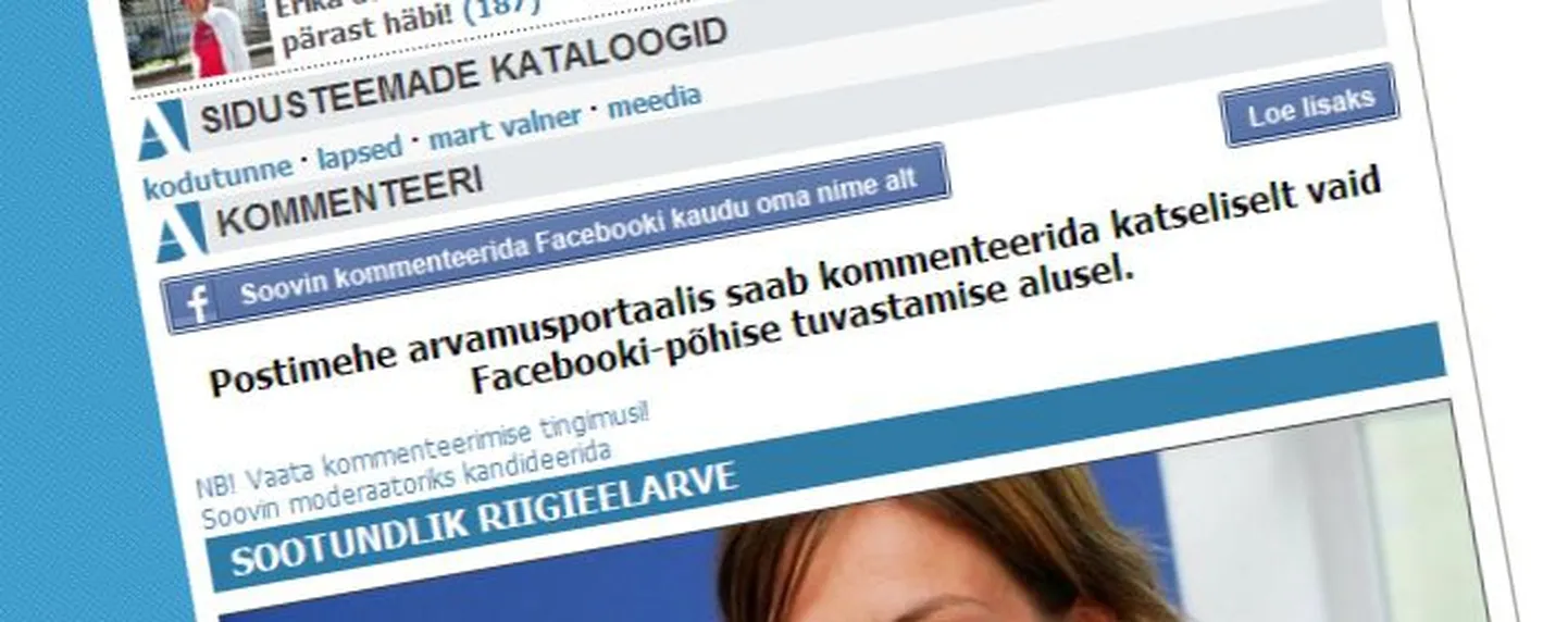 Postimehe arvamusportaalis saab kommenteerida vaid Facebooki-põhiselt.