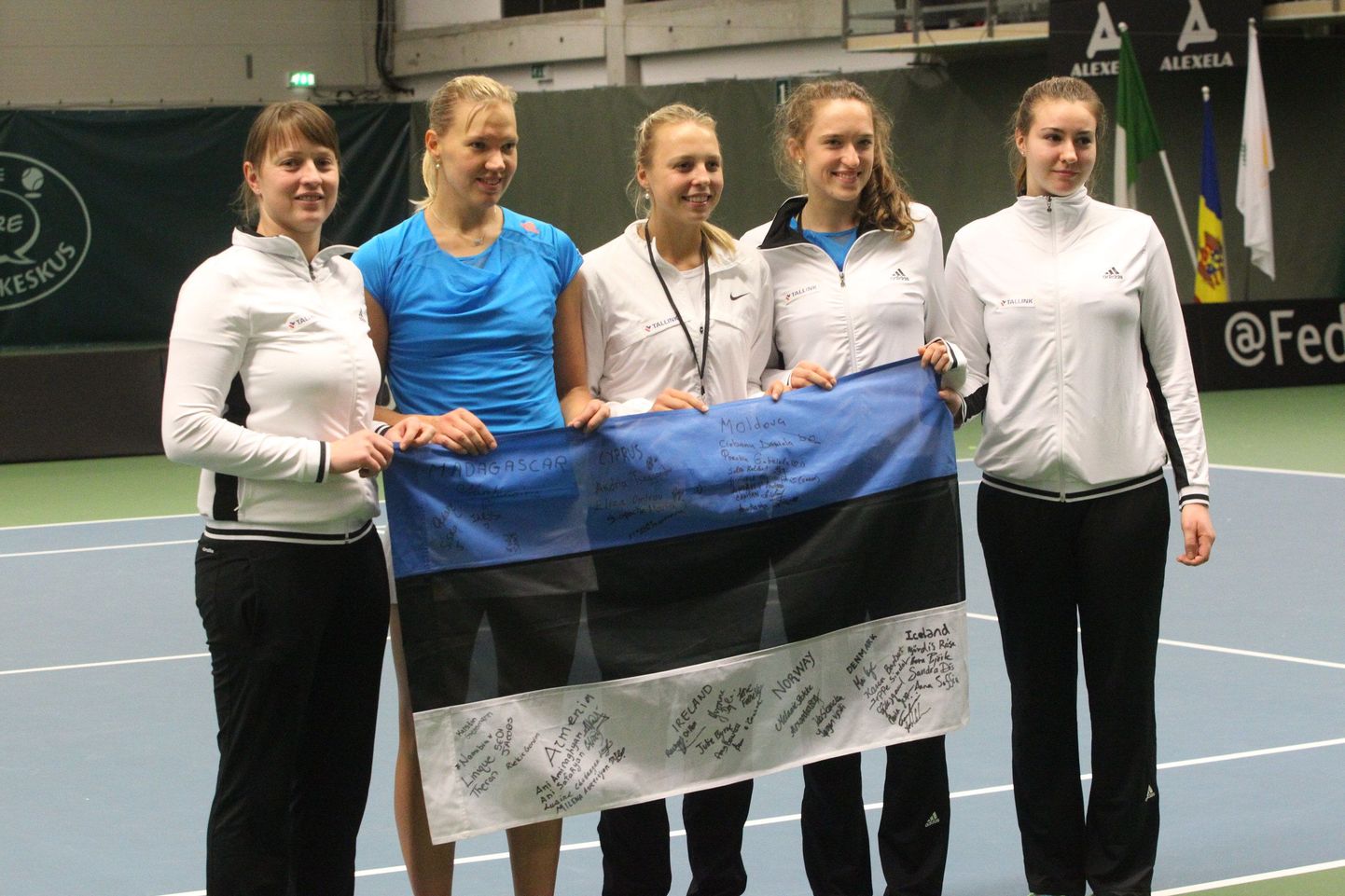 Eesti tennisenaiskond kodusel Fed Cupi turniiril.