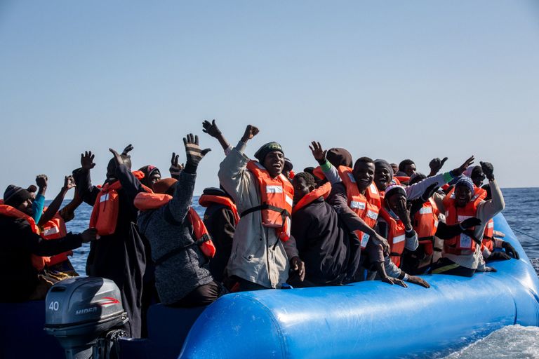 47 migranti, kelle Liibüa ranniku lähistelt päästis 19. jaanuaril Hollandi abiorganisatsioon.
