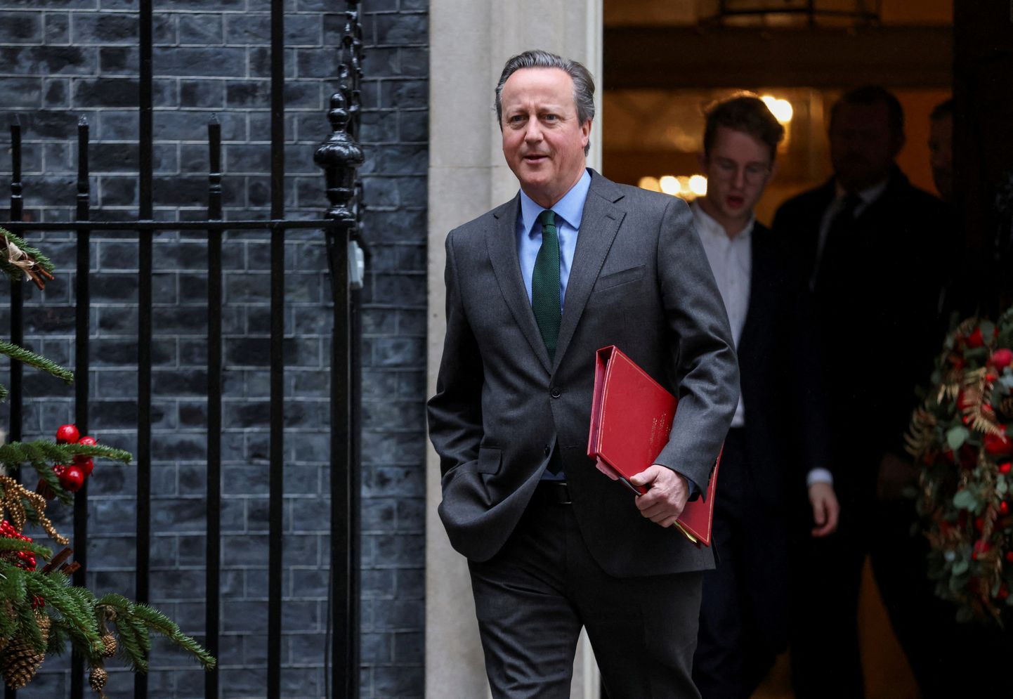 FILE PHOTO: British Foreign Secretary David Cameron leaves Number 10 Downing Street after a Cabinet meeting in London, Britain, December 5, 2023. REUTERS/Hollie Adams/File Photo