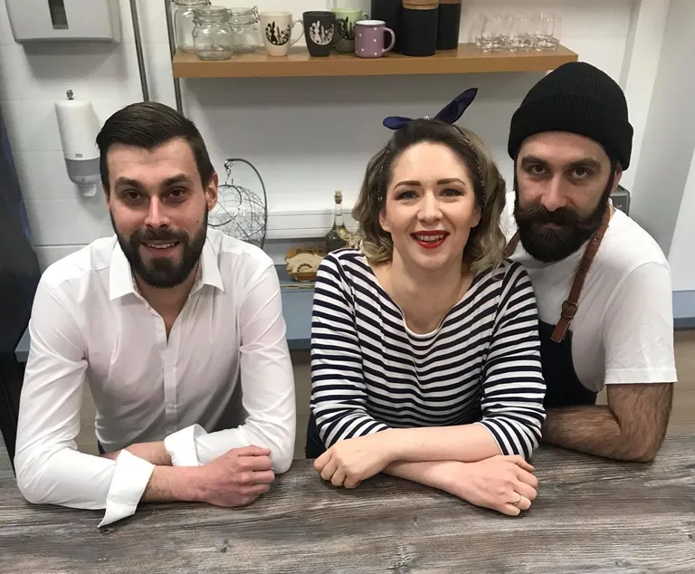 Команда F.Burger & Bakery. Слева направо: Евгений Ручейков, Ева Унт и Дмитрий Фоменко.
