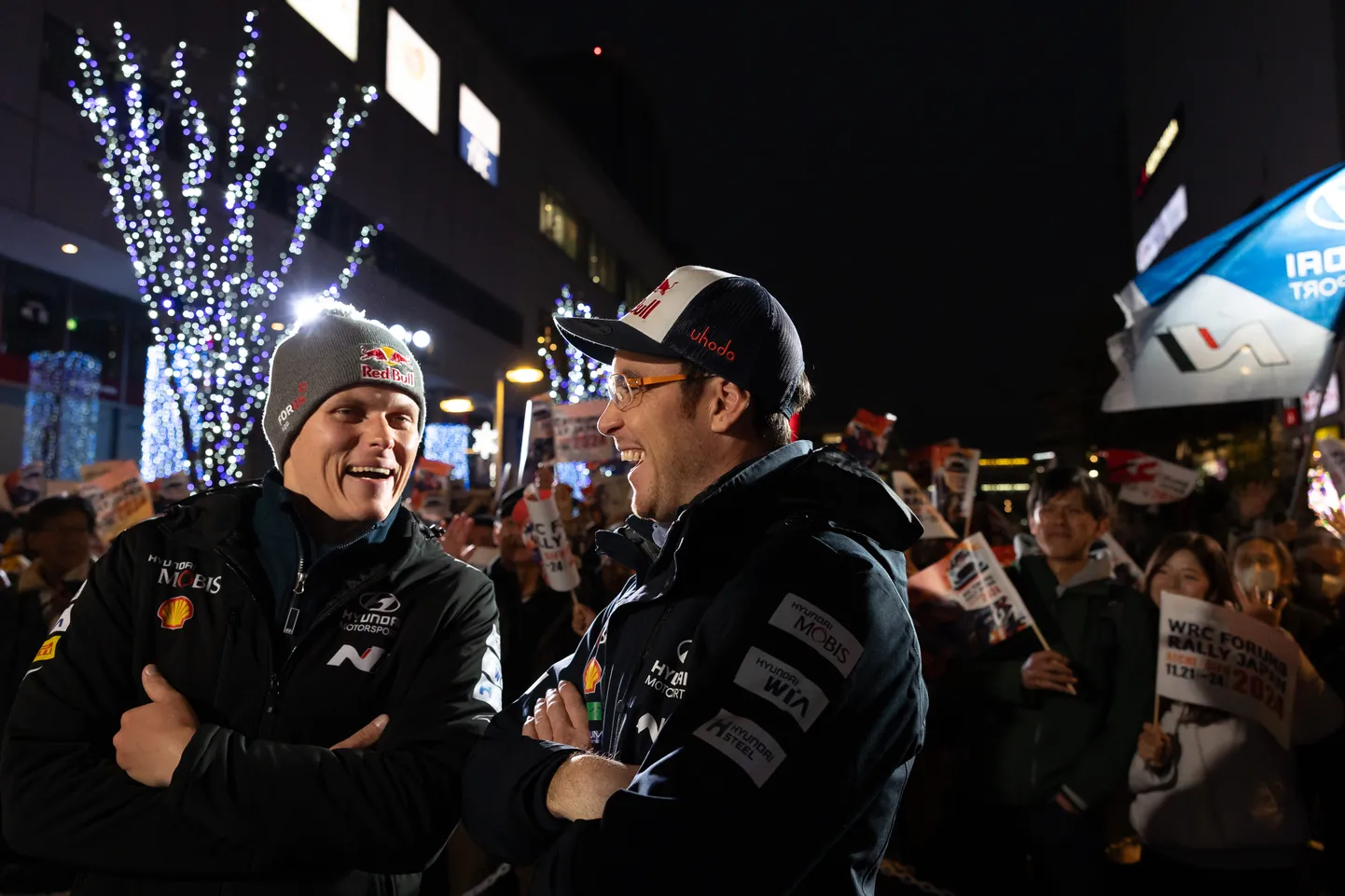 Hyundai piloodid Ott Tänak (vasakul) ja Thierry Neuville.