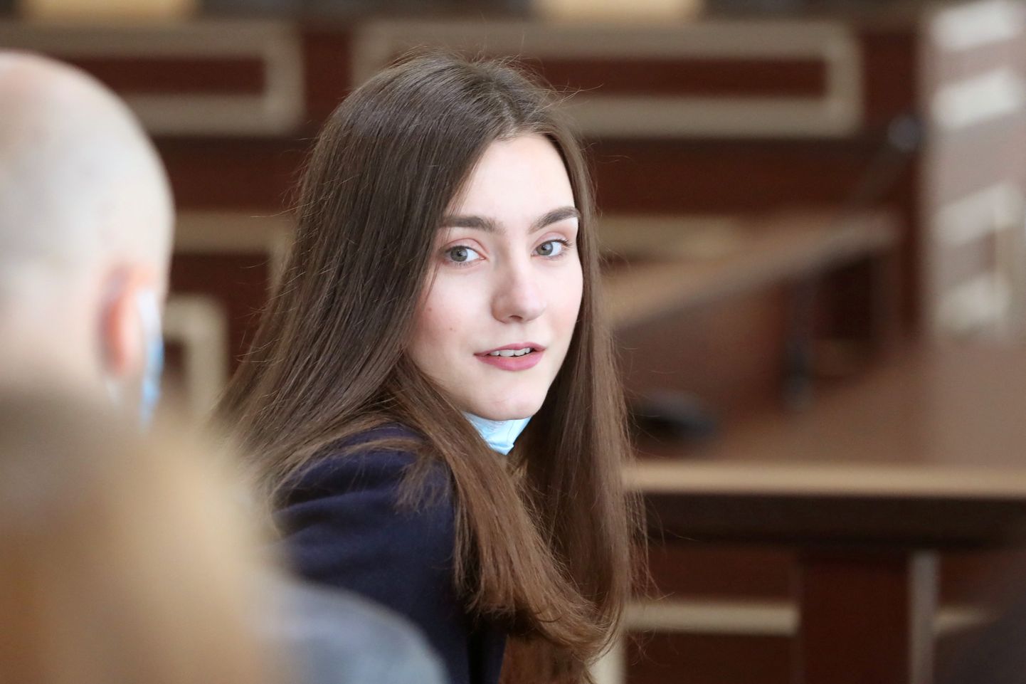 Vene kodanik Sofia Sapega täna Grodna kohtus, kus ta mõisteti süüdi vaenu õhutamises.