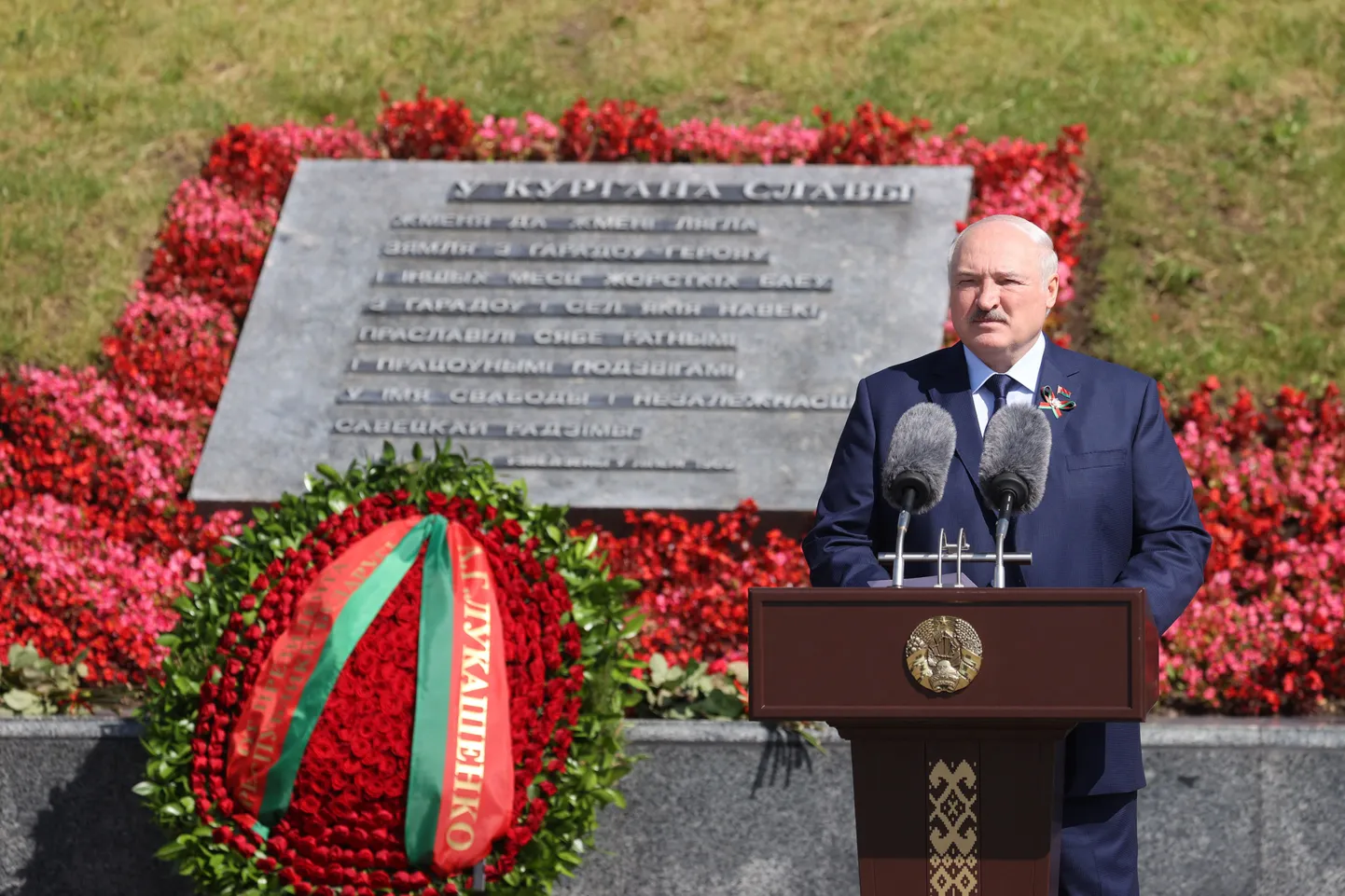 Valgevene režiimi juht Aljaksandr Lukašenka esinemas iseseisvuspäeva puhul 3. juulil