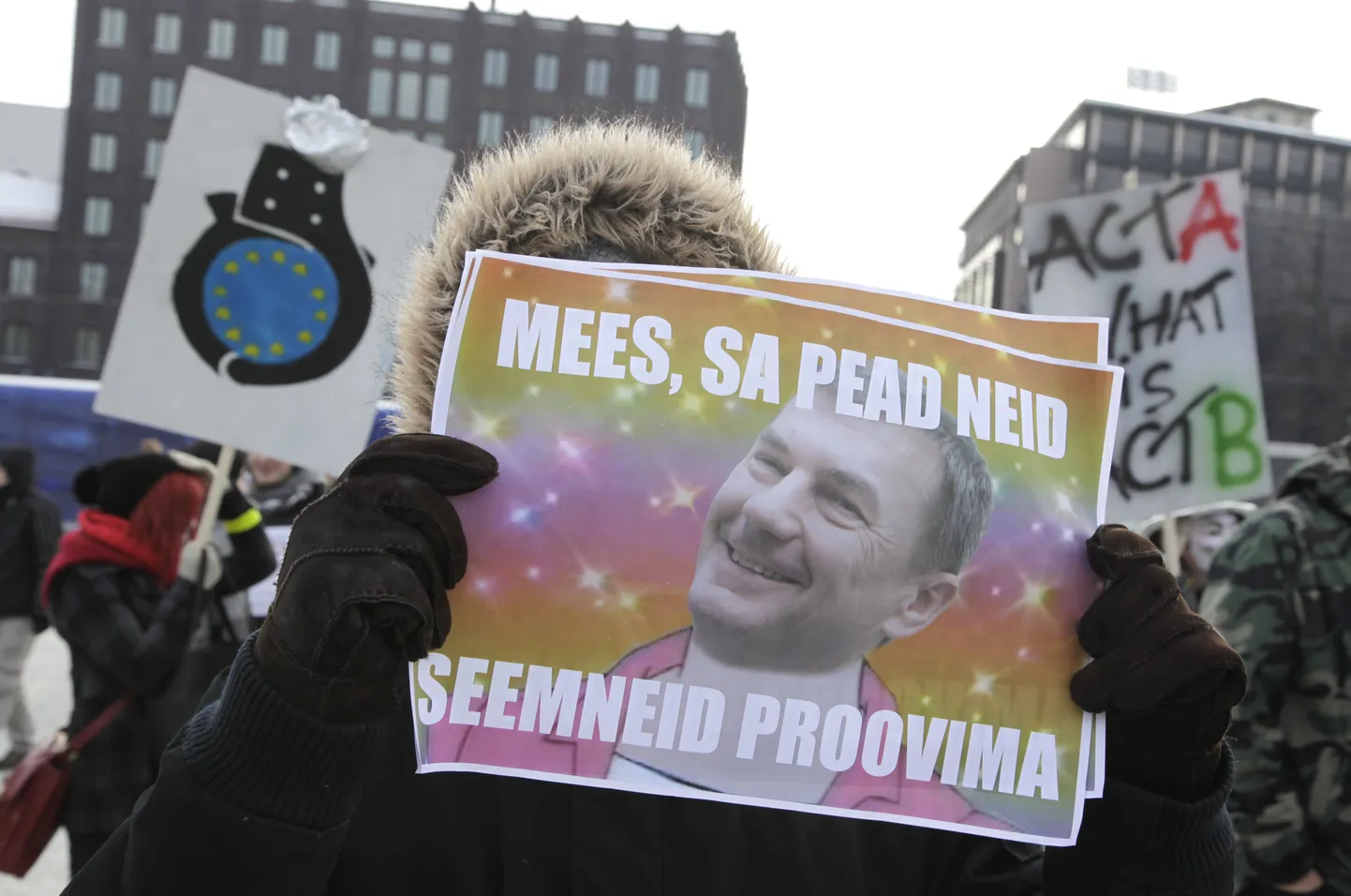 ACTA-vastane meeleavaldus Vabaduse väljakul.
