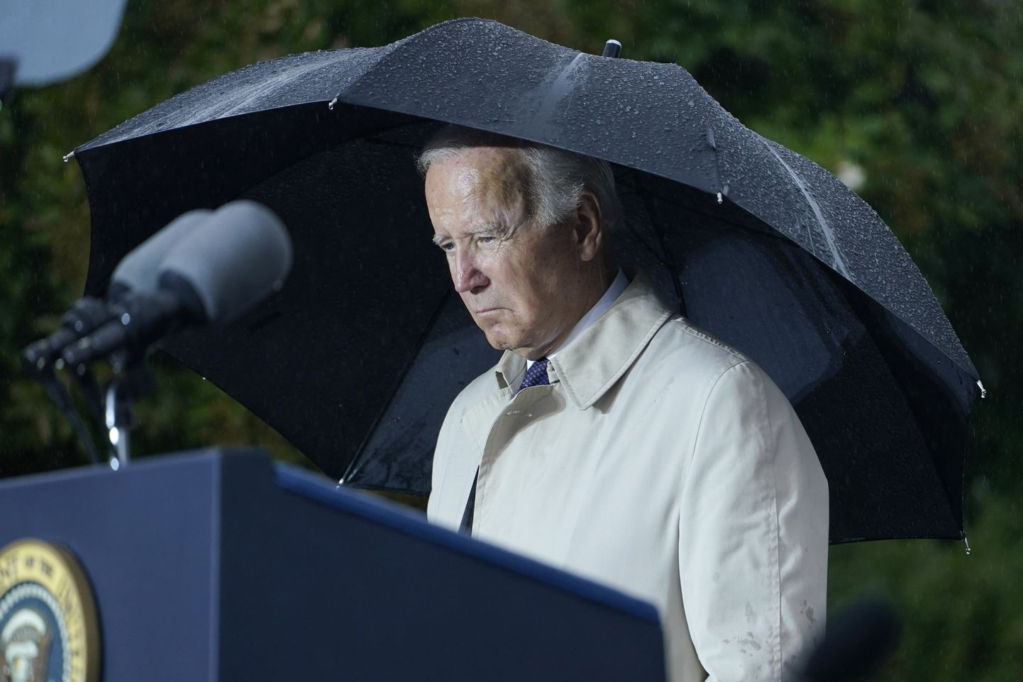 Президент США Джо Байден на траурной церемонии в память 11 сентября.