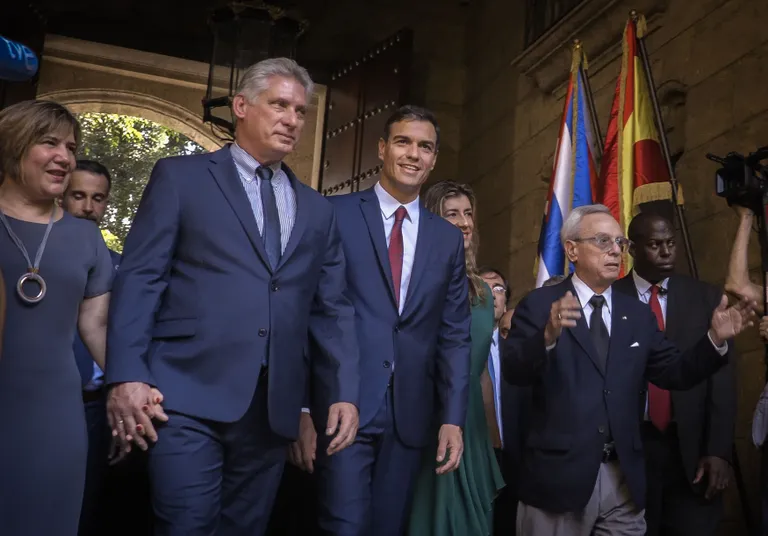 Kuuba president Miguel Diaz-Canel ja Hispaania peaminister Pedro Sanchez