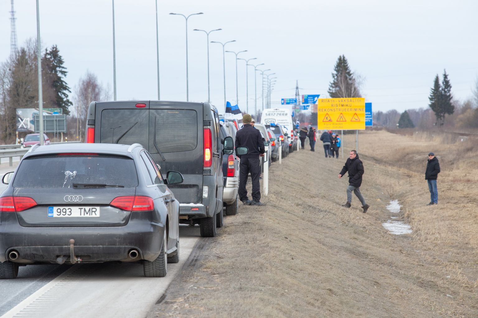 Автоколонна из протестующих в Тарту. Фото иллюстративное.