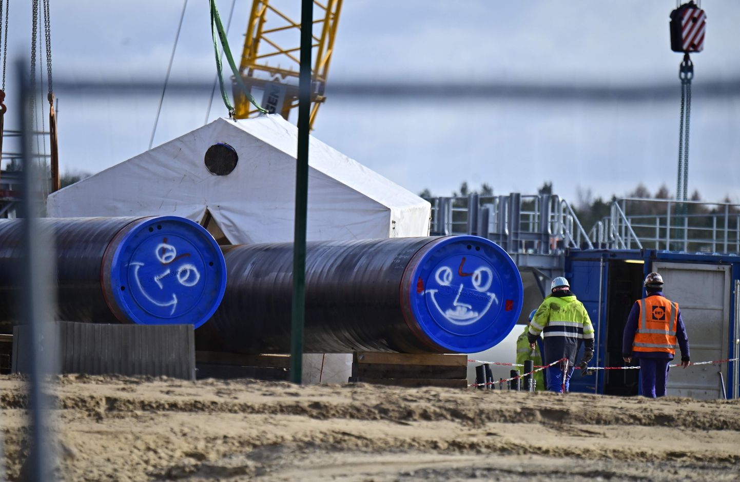 "Nord Stream 2" būvniecība Vācijā.