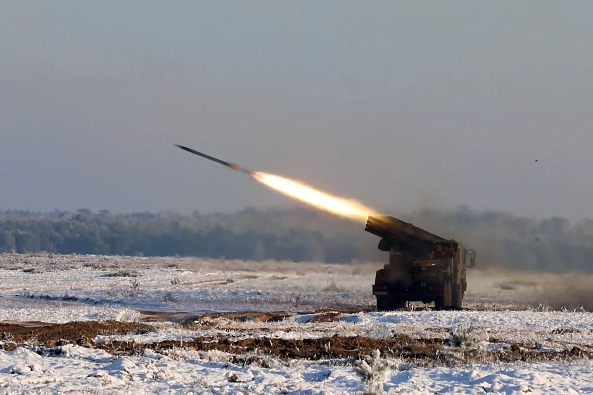 The American multiple rocket launcher HIMARS demonstrating its firing power in Poland.