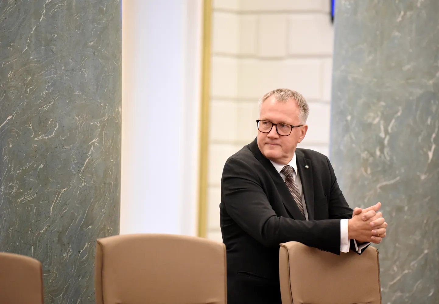 Finanšu ministrs Arvils Ašeradens piedalās 42. Ministru kabineta svinīgajā sēdē.