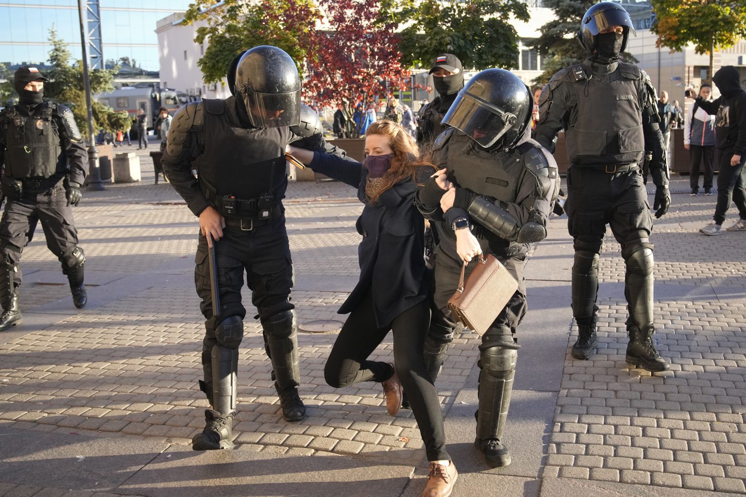 Protesti pret mobilizāciju Sanktpēterburgā 24. septembrī