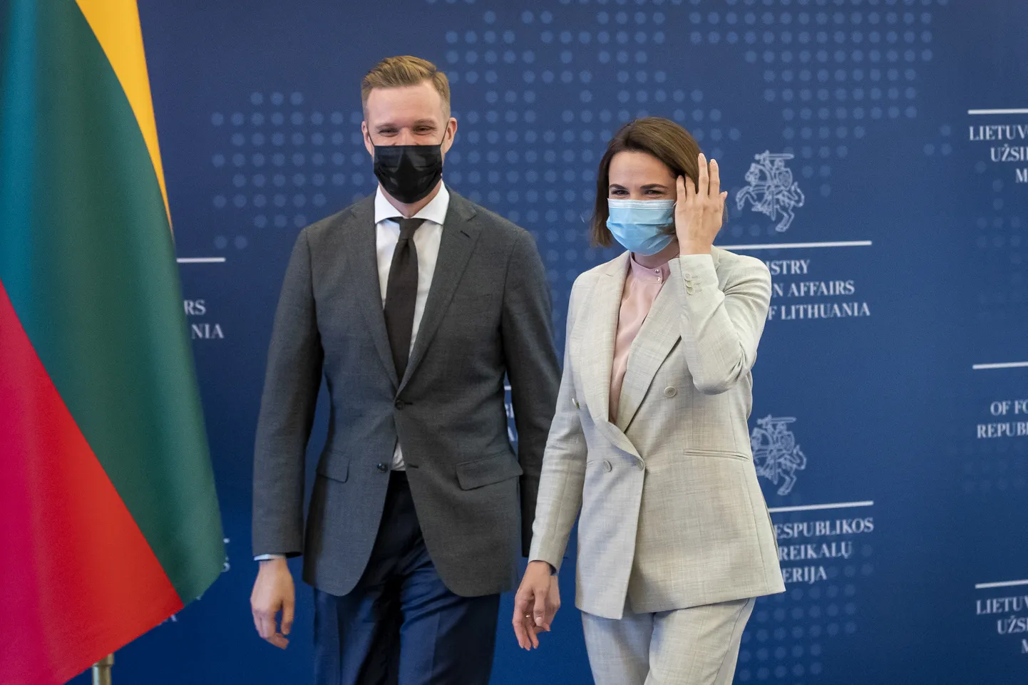Lietuvas ārlietu ministrs Gabrieļus Landsberģs, Baltkrievijas opozīcijas līdere Svetlana Tihanovska