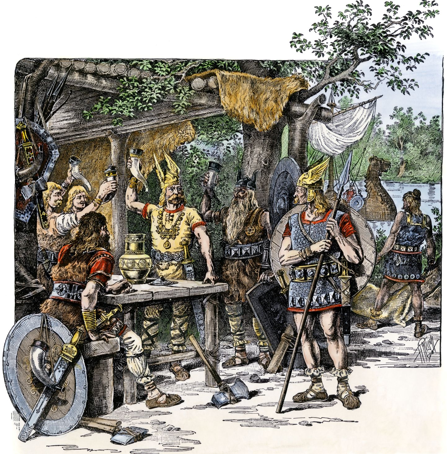 Illustratsioon viikingitest 19. sajandist.