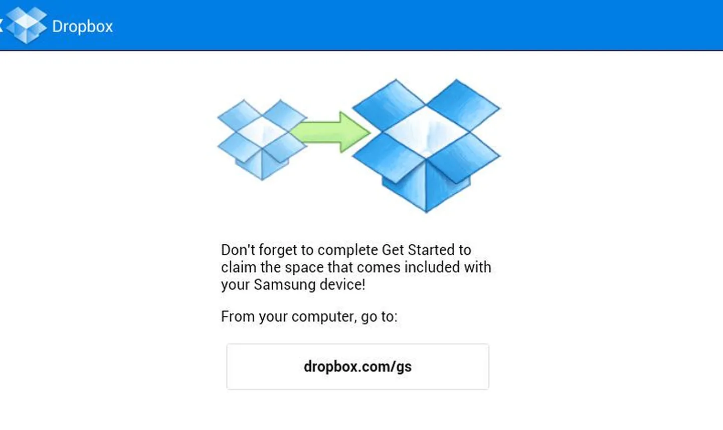 Так выглядит Dropbox в планшете.