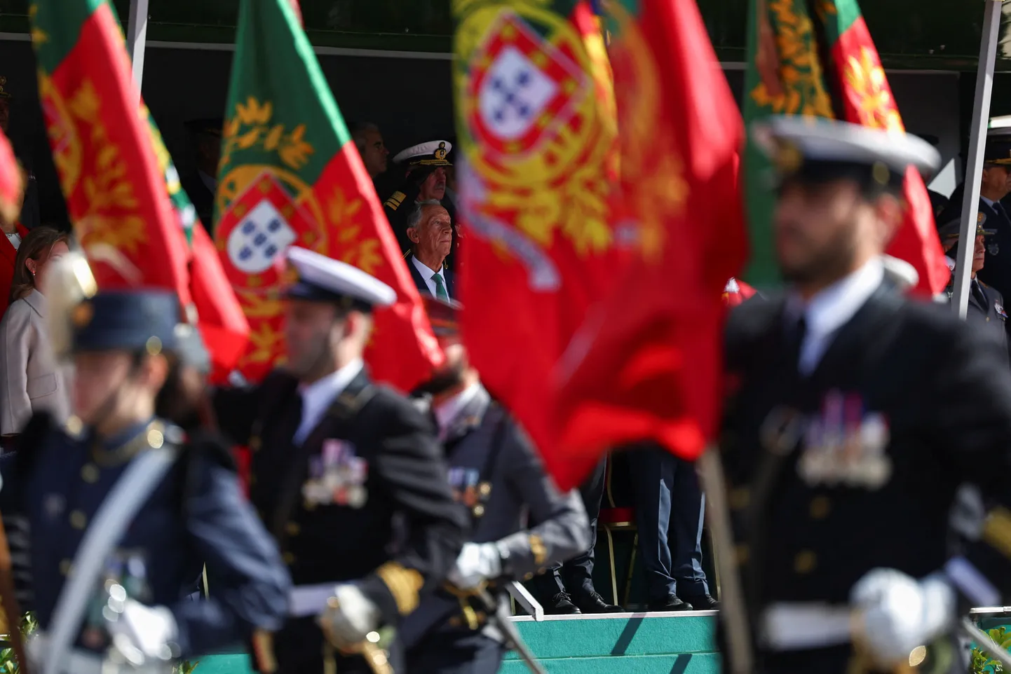 Portugali nelgirevolutsiooni 50. aastapäevale pühendatud sõjaväeparaad tänavu aprillis, taamal Portugali president Marcelo Rebelo de Sousa. Foto on illustratiivne.