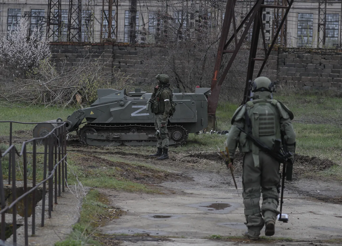 Vene sõdurid Ukrainas Luhanski oblastis Štšastjas