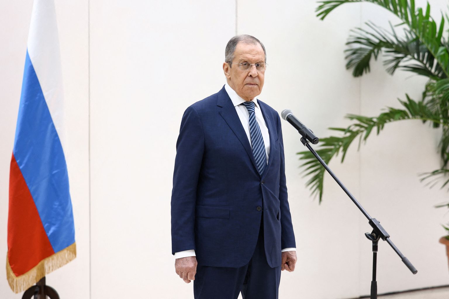 Vene välisminister Sergei Lavrov 20. aprillil Kuuba pealinnas Havannas pressikonverentsil