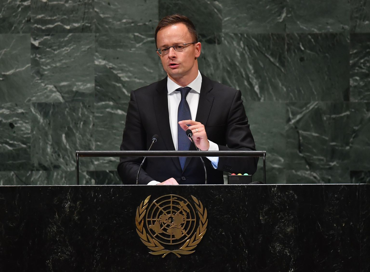 Ungari välisminister Péter Szijjártó 28. septembril New Yorgis ÜRO Peaassambleel.