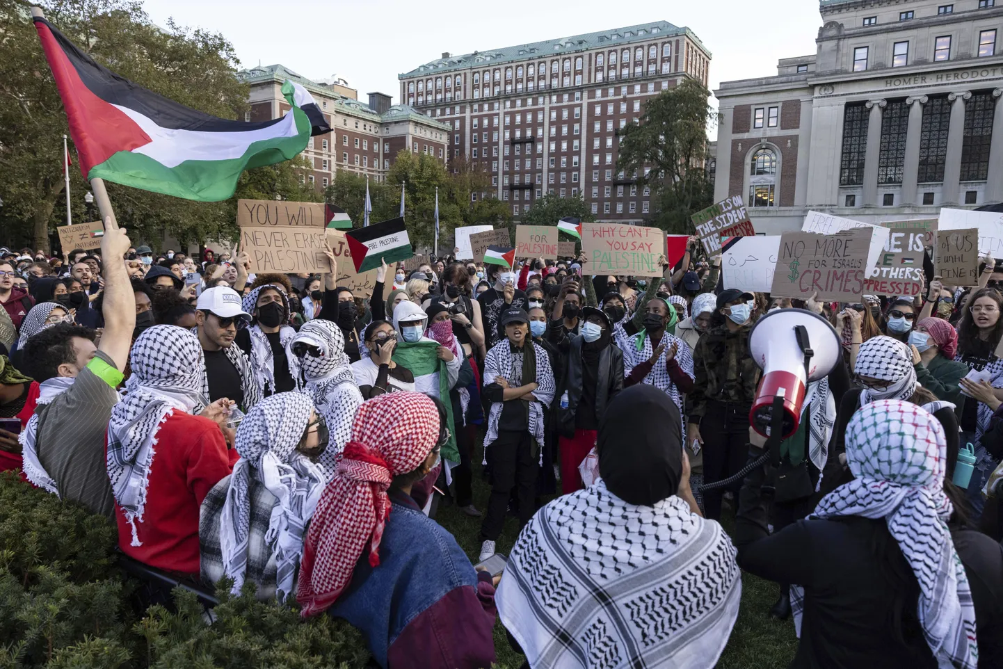 Palestiina-meelne protest Columbia Ülikoolis. 12. oktoober 2023.