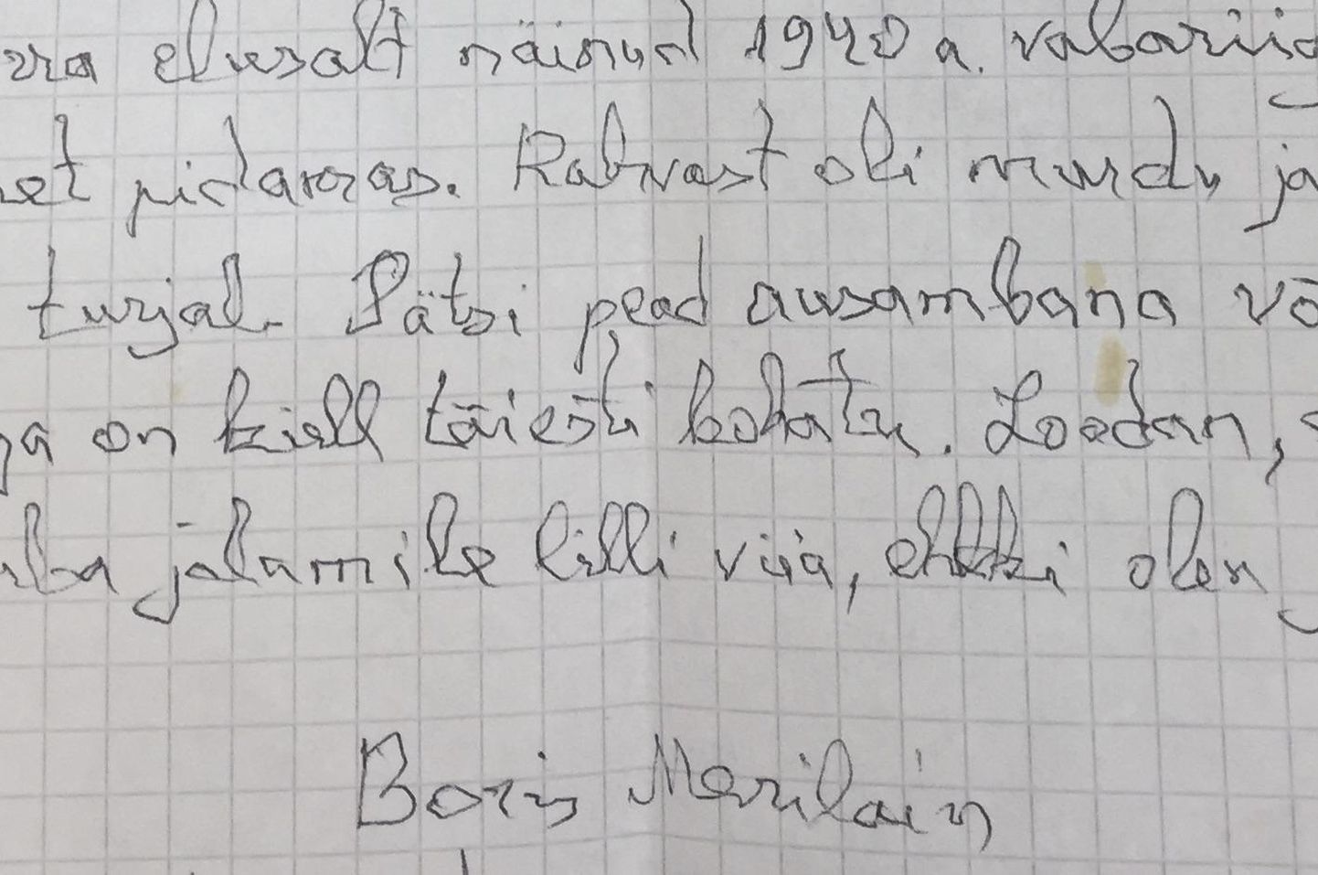 Boris Merilaini kiri Postimehe toimetusele FOTO: Postimees