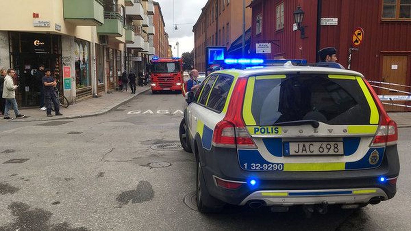 Politsei Södermalmis sündmuskohal.