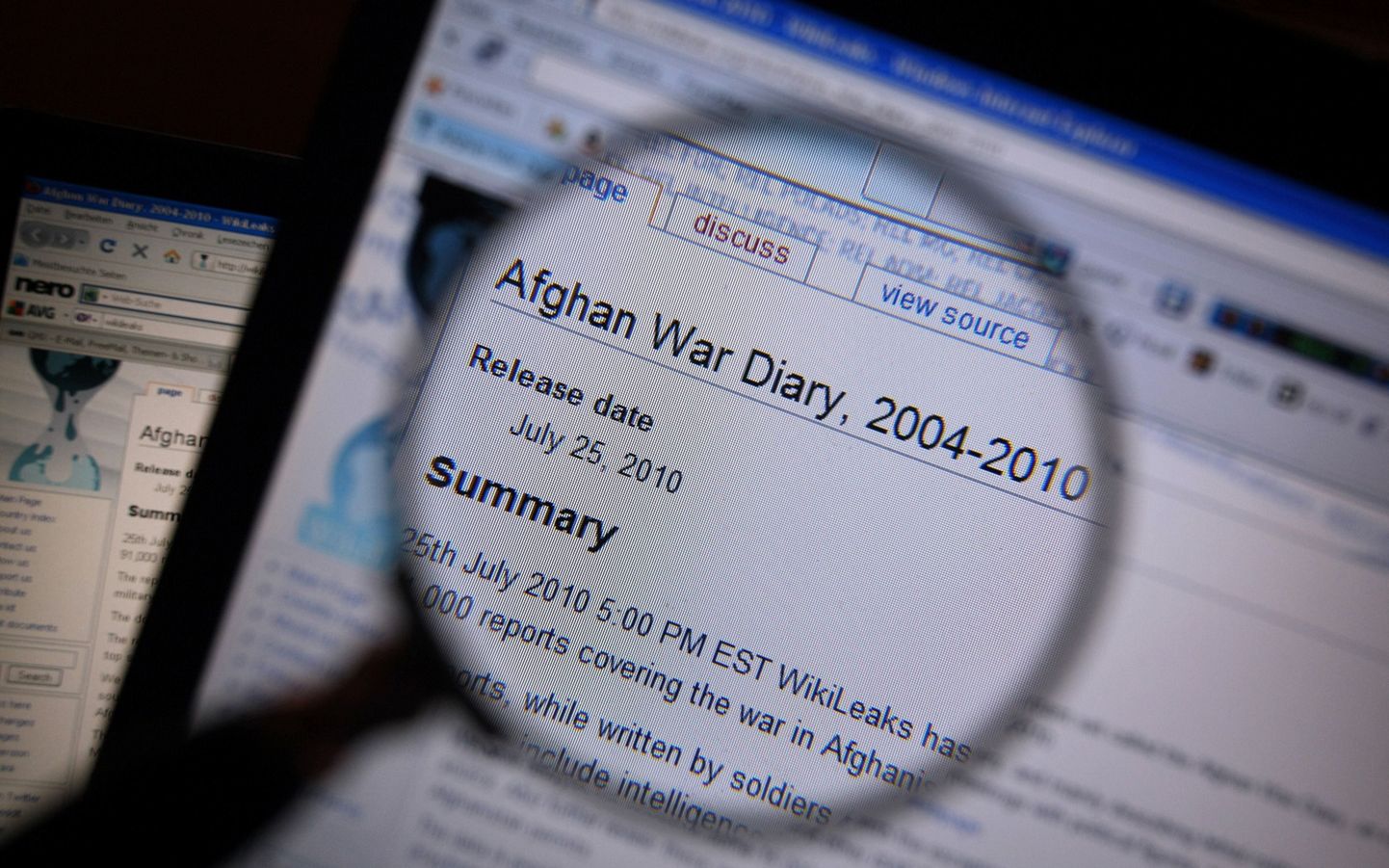 Afganistani sõja kohta lekitatud info Wikileaksi kodulehel.