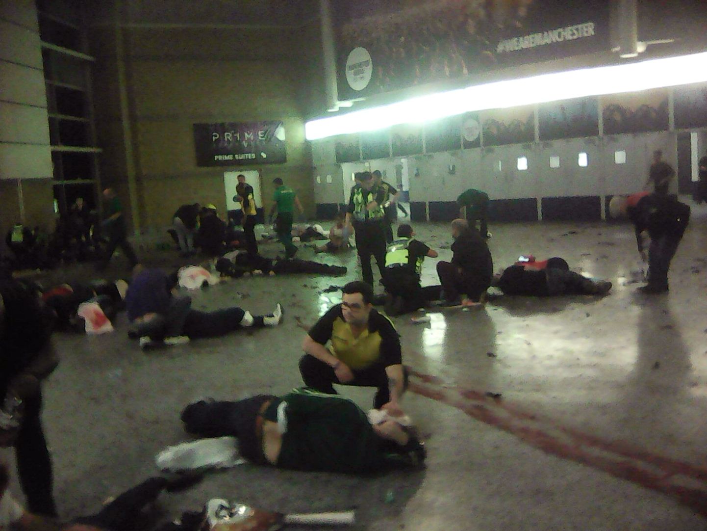 Manchesteri spordihall pärast pommirünnakut.