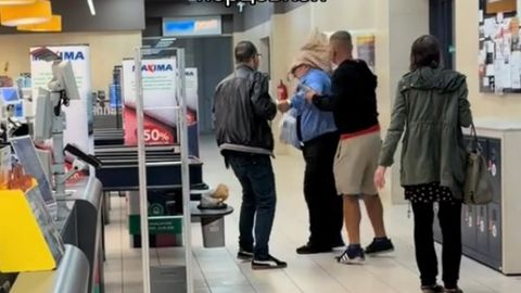 VIDEO ⟩ Poe turvamehele tõmmati kott pähe, turvatöötaja lasi käiku pipragaasi