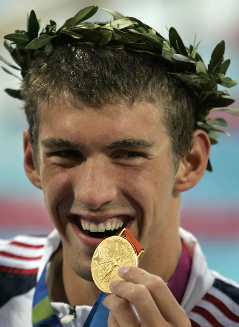 Michael Phelpsi esimene kuldmedal tuli Ateena olümpiamängude 400 meetri kompleksujumiselt. Foto: Scanpix