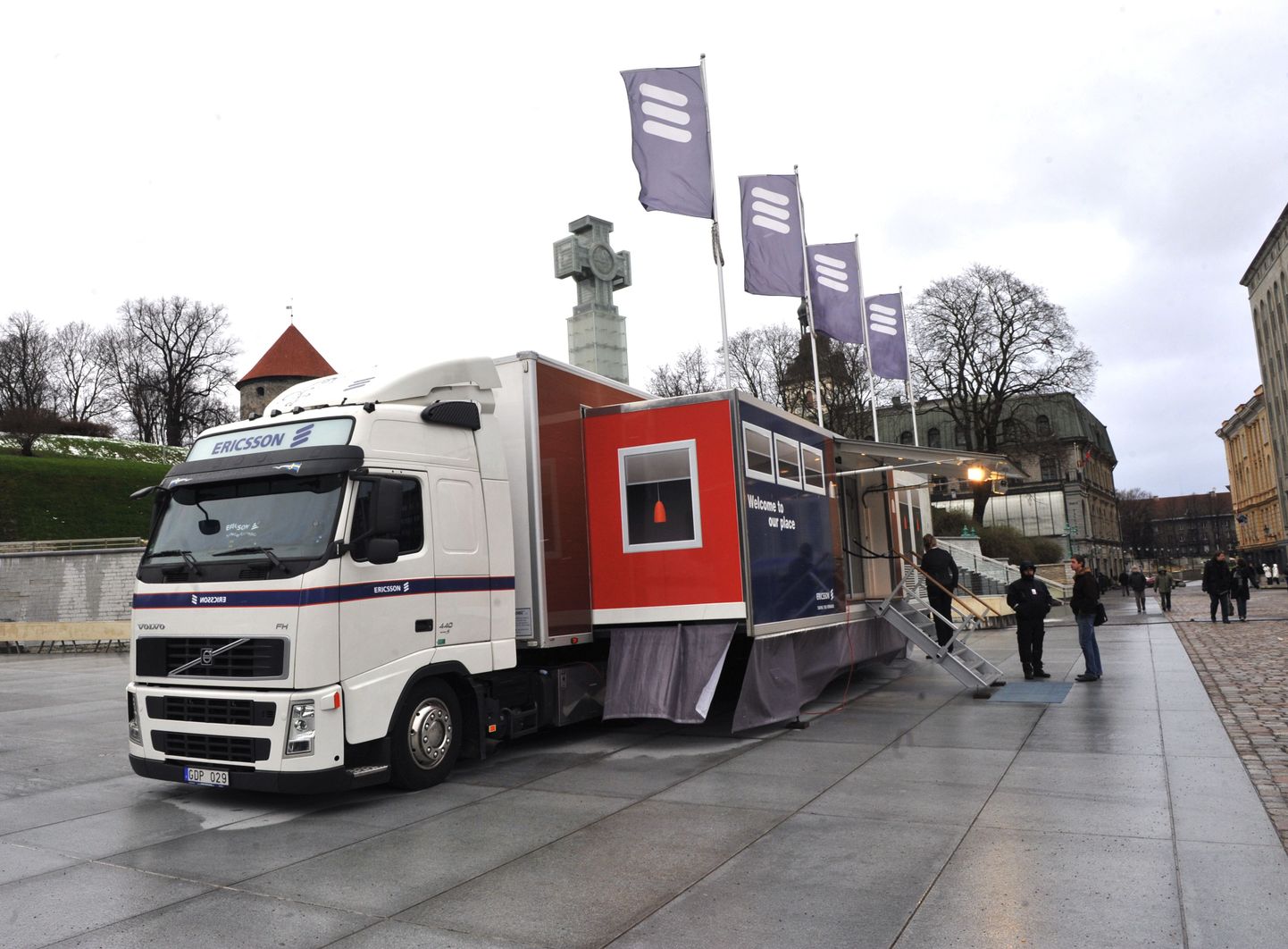 Eile Vabaduse platsil seisnud Ericssoni demoveok.