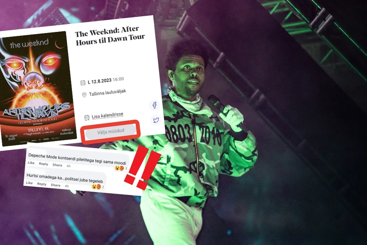 Билеты на концерт The Weeknd на Таллиннском певческом поле уже распроданы. Организаторы не советуют покупать билеты с рук.